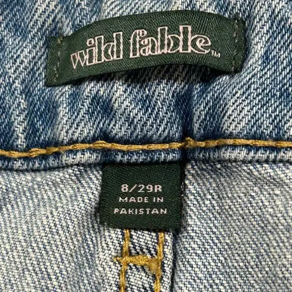 Baggy Jeans Women 8/29R Stone Wash Denim High Rise Distressed Streetwear - Picture 5 of 14